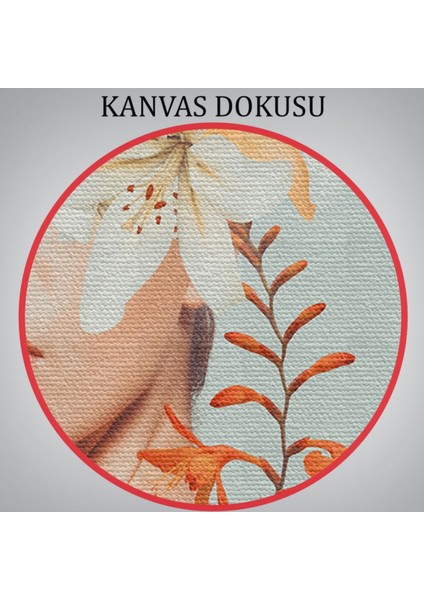 Güzel Kadın Portresi ve Çiçekler Dekoratif Kanvas Tablo, Duvar Dekoru 5022