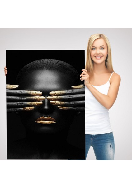 Afrikalı Kadın Afrikalı Kız Dekoratif Kanvas Tablo, Duvar Dekoru 5216