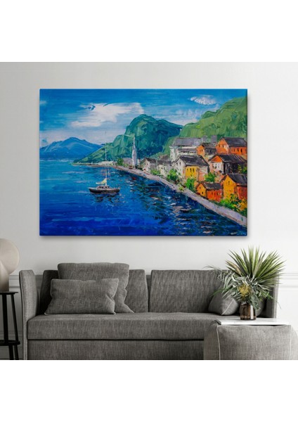 Yağlıboya Görünüm Hallstatt Avusturya Dekoratif Kanvas Tablo, Duvar Dekoru 3742 fiyatları