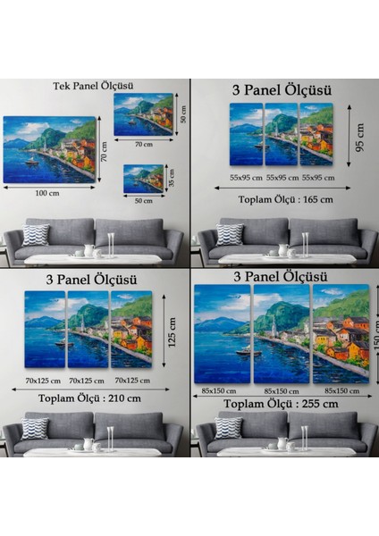 Yağlıboya Görünüm Hallstatt Avusturya Dekoratif Kanvas Tablo, Duvar Dekoru 3742 fırsatları