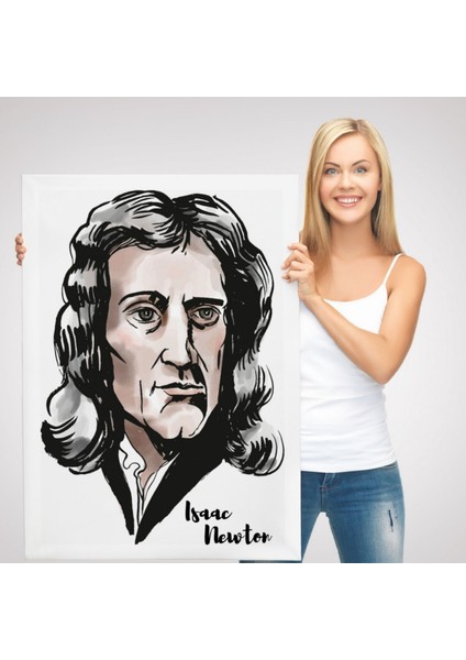 Fizikçi ve Matematikçi Isaac Newton Dekoratif Kanvas Tablo, Duvar Dekoru 5914