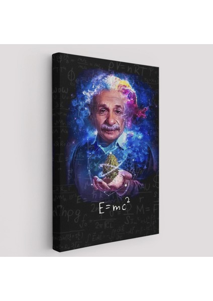 E=mc2 ve Albert Einstein Matematik Dekoratif Kanvas Tablo, Duvar Dekoru 5244