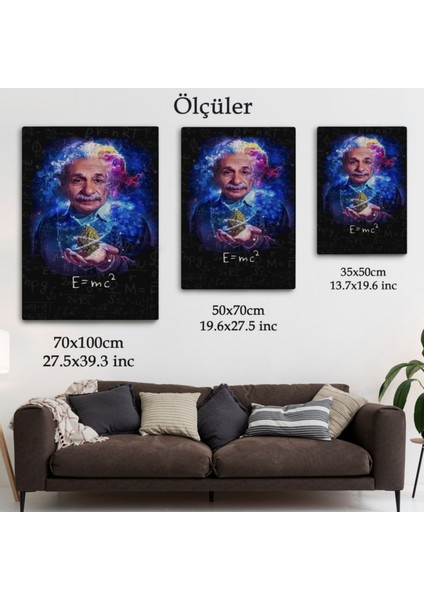E=mc2 ve Albert Einstein Matematik Dekoratif Kanvas Tablo, Duvar Dekoru 5244 fırsatları