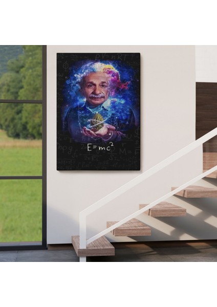 E=mc2 ve Albert Einstein Matematik Dekoratif Kanvas Tablo, Duvar Dekoru 5244 indirimleri
