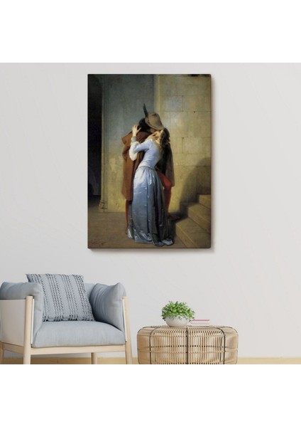 Öpücük Eseri Francesco Hayez Dekoratif Kanvas Tablo, Duvar Dekoru 6076 fiyatları