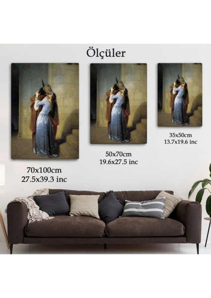 Öpücük Eseri Francesco Hayez Dekoratif Kanvas Tablo, Duvar Dekoru 6076 fırsatları