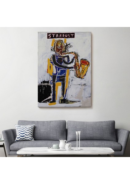 Saksafon Jean Michel Basquiat Sokak Sanatı, Popart Dekoratif Kanvas Tablo, Duvar Dekoru 4963 fiyatları
