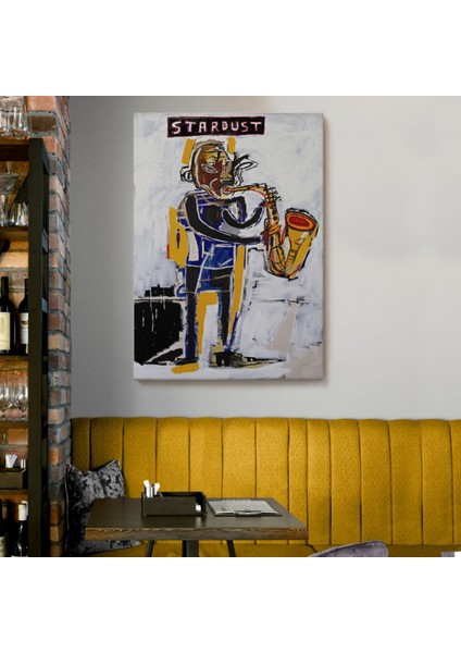 Saksafon Jean Michel Basquiat Sokak Sanatı, Popart Dekoratif Kanvas Tablo, Duvar Dekoru 4963 modelleri