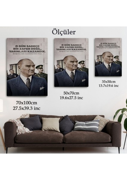 O Gün Sadece Bir Zafer Değil Yarınları Kazandık, Atatürk Dekoratif Kanvas Tablo 6051 fırsatları