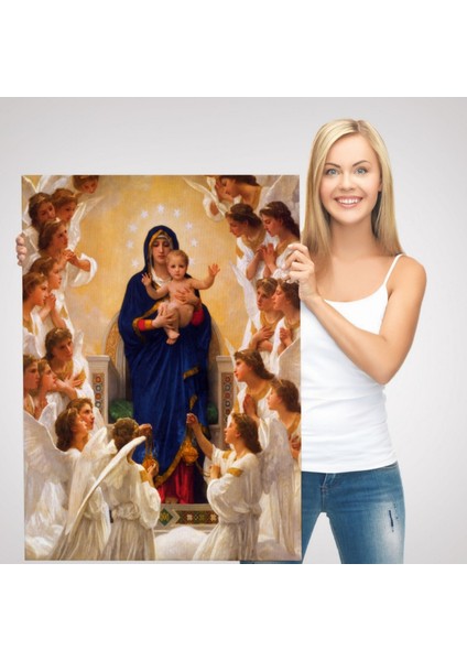 Hz Meryem ve Hz Isa Jesus Christ Dekoratif Kanvas Tablo, Duvar Dekoru 6450