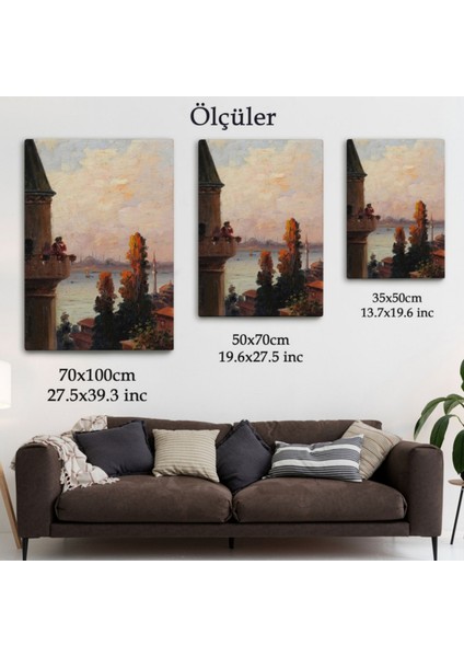 Ezan Okuyan Adam Galata Kulesi Dekoratif Kanvas Tablo, Duvar Dekoru 6177 fırsatları