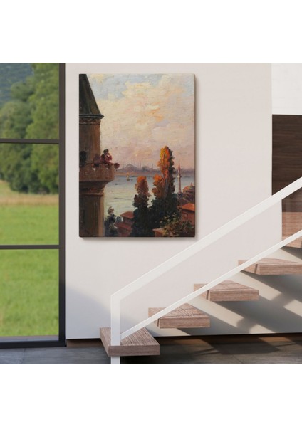 Ezan Okuyan Adam Galata Kulesi Dekoratif Kanvas Tablo, Duvar Dekoru 6177 indirimleri