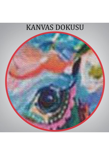 Geyik ve Renkli Çiçekler Dekoratif Kanvas Tablo, Duvar Dekoru 6196