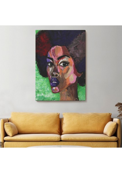 Pop Art Afrikalı Kadın Portresi Dekoratif Kanvas Tablo, Duvar Dekoru 6004 fiyatları