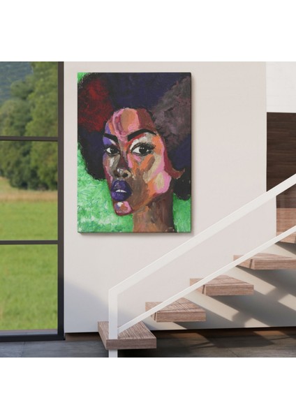 Pop Art Afrikalı Kadın Portresi Dekoratif Kanvas Tablo, Duvar Dekoru 6004 indirimleri