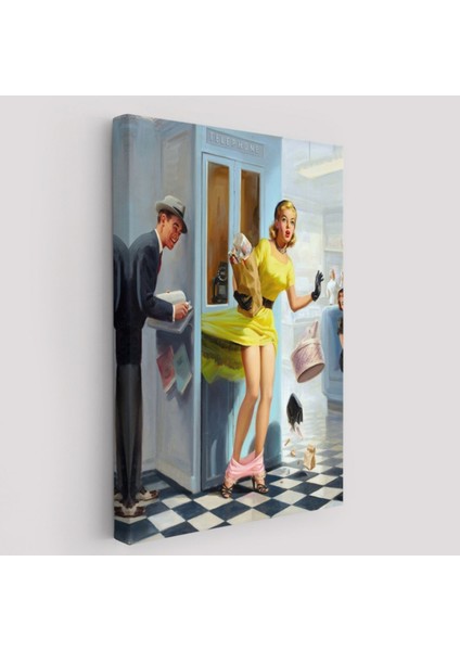 Pin-Up Girl Dekoratif Kanvas Tablo, Duvar Dekoru 6458