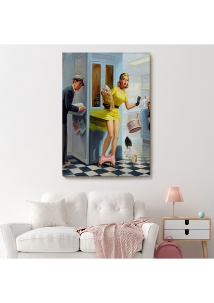 Pin-Up Girl Dekoratif Kanvas Tablo, Duvar Dekoru 6458 fiyatları