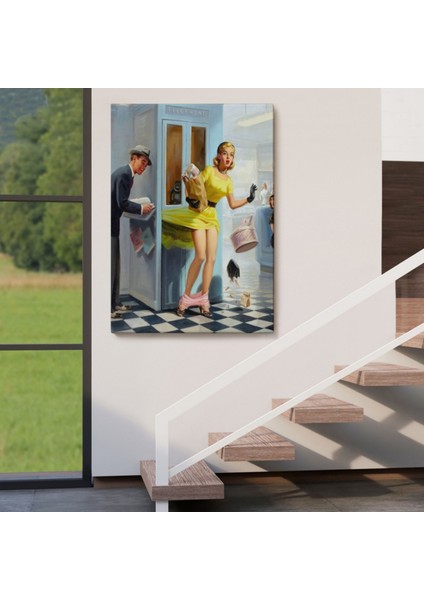 Pin-Up Girl Dekoratif Kanvas Tablo, Duvar Dekoru 6458 fırsatları