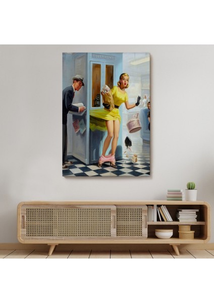 Pin-Up Girl Dekoratif Kanvas Tablo, Duvar Dekoru 6458 indirimleri