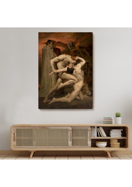 Dante ve Virgil Cehennemde Eseri William Adolphe Dekoratif Kanvas Tablo, Duvar Dekoru 5265 modelleri