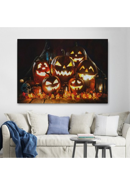Korkunç Kabak Cadılar Bayramı Dekoratif Kanvas Tablo, Duvar Dekoru 5203 fiyatları