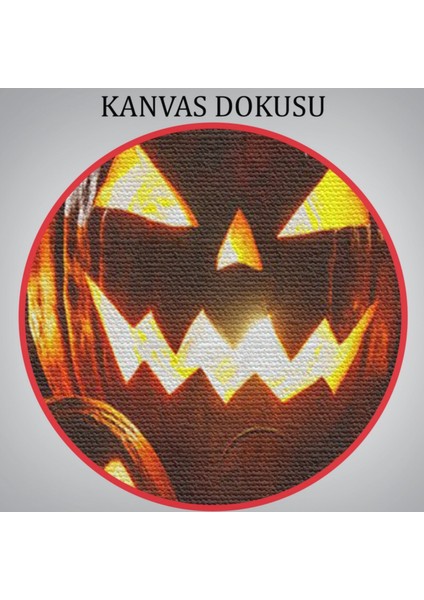Korkunç Kabak Cadılar Bayramı Dekoratif Kanvas Tablo, Duvar Dekoru 5203
