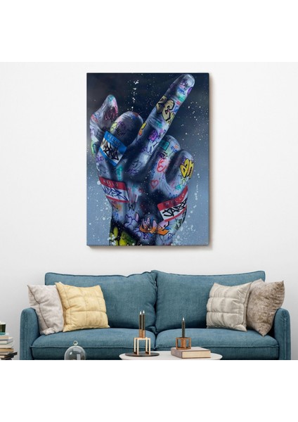 Hip Hop Orta Parmak Hareketi Dekoratif Kanvas Tablo, Duvar Dekoru 5315 fiyatları