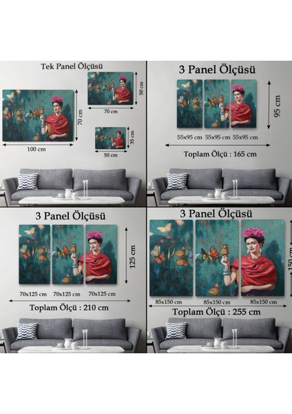 Kelebekler ve Ünlü Ressam Dekoratif Kanvas Tablo, Duvar Dekoru 5169 fırsatları