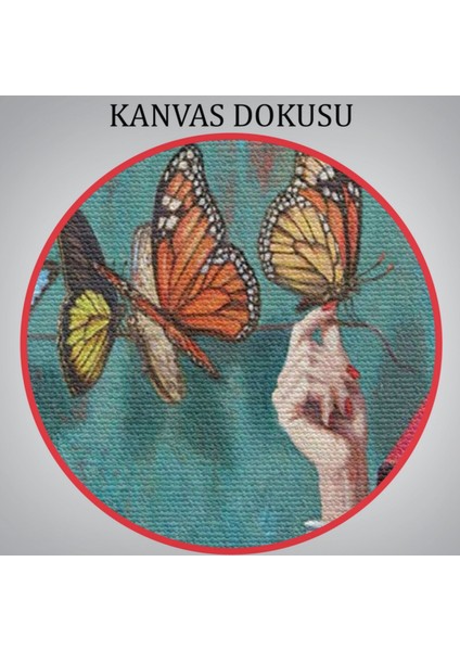 Kelebekler ve Ünlü Ressam Dekoratif Kanvas Tablo, Duvar Dekoru 5169