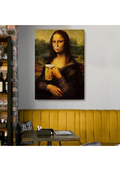Mona Lisa ve Birası Popart Dekoratif Kanvas Tablo, Duvar Dekoru 5219 fiyatları