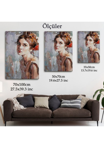 Yağlıboya Görünüm Masum Genç Kız, Dekoratif Kanvas Tablo, Duvar Dekoru 4970 fırsatları