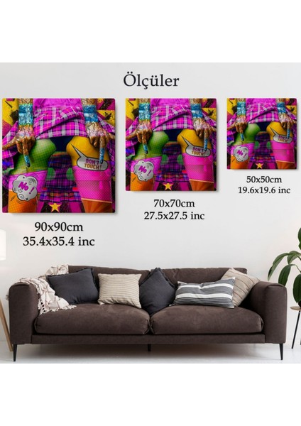 Pop Art Don’t Touch Yazılı Cesur Dekoratif Kanvas Tablo, Duvar Dekoru 5891 fırsatları