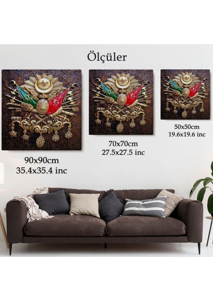 Osmanlı Tuğrası Ottoman Sign Dekoratif Kanvas Tablo, Duvar Dekoru 5866 fırsatları