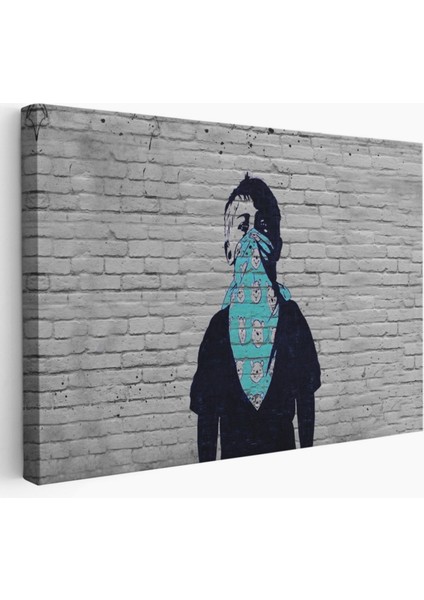 Anarşist Çocuk Eseri Banksy Dekoratif Kanvas Tablo, Duvar Dekoru 5025