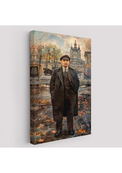 Sovyet Dönemi Rusya Vladimir Lenin Dekoratif Kanvas Tablo, Duvar Dekoru 6194