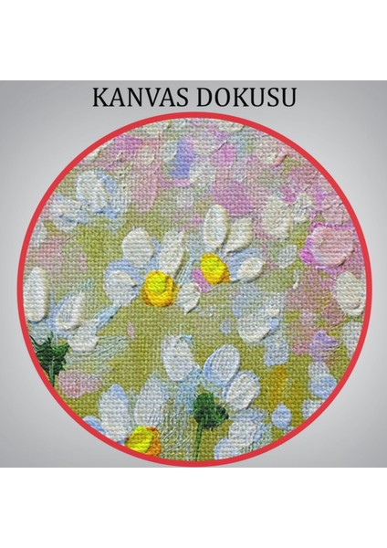 Yağlıboya Görünüm Kır Çiçekleri Dekoratif Kanvas Tablo, Duvar Dekoru 3535
