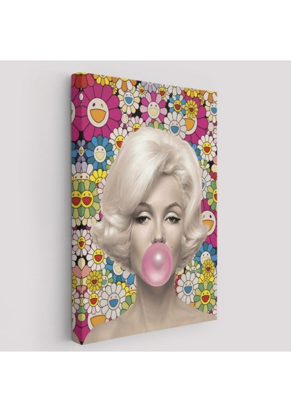 Marilyn Monroe ve Pembe Balon Dekoratif Kanvas Tablo, Duvar Dekoru 6217