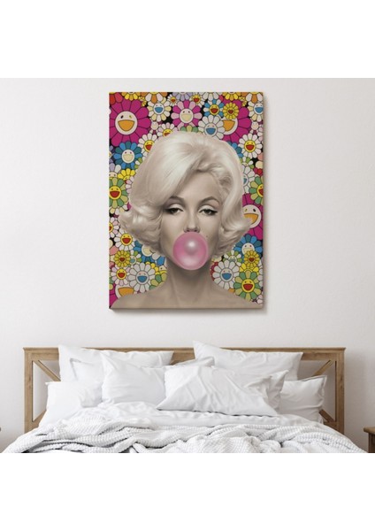 Marilyn Monroe ve Pembe Balon Dekoratif Kanvas Tablo, Duvar Dekoru 6217 modelleri