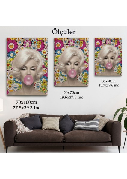 Marilyn Monroe ve Pembe Balon Dekoratif Kanvas Tablo, Duvar Dekoru 6217 fırsatları