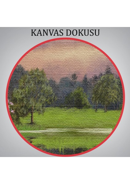 Yağlıboya Görünüm Göl Kıyısındaki Orman Evi Dekoratif Kanvas Tablo, Duvar Dekoru 3678