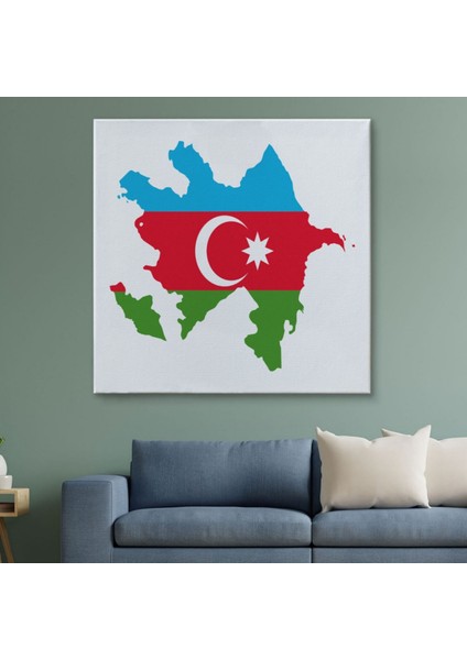 Komşu Azerbaycan Haritası Dekoratif Kanvas Tablo, Duvar Dekoru 5806 fiyatları