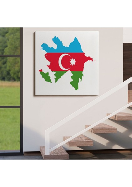 Komşu Azerbaycan Haritası Dekoratif Kanvas Tablo, Duvar Dekoru 5806 indirimleri