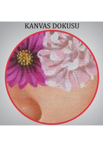 Kız Çocuğu ve Çiçekli Kafa Dekoratif Kanvas Tablo, Duvar Dekoru 6190