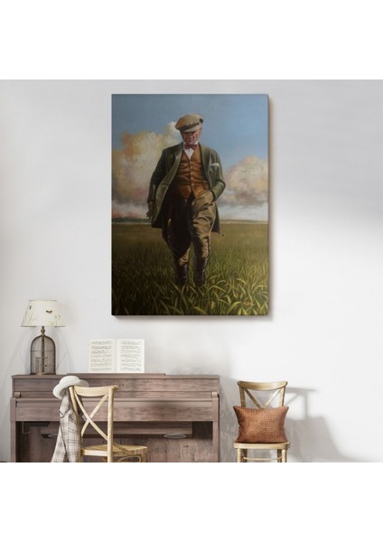 Mustafa Kemal Atatürk Tarlada Dekoratif Kanvas Tablo, Duvar Dekoru 6132 modelleri