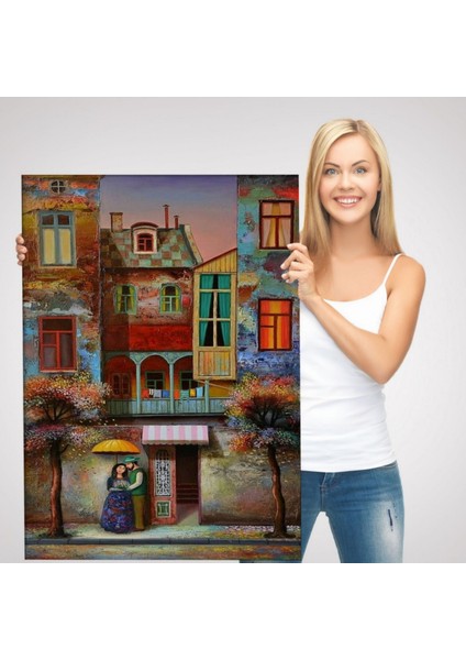 Birbirine Aşık Çift Dekoratif Kanvas Tablo, Duvar Dekoru 6046