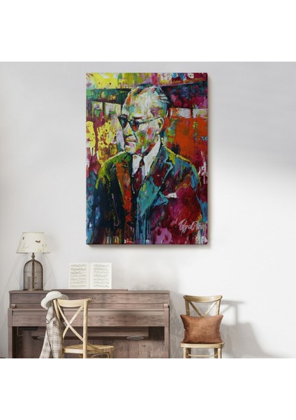 Mustafa Kemal Atatürk Yağlıboya Görünüm Dekoratif Kanvas Tablo, Duvar Dekoru 6069 modelleri