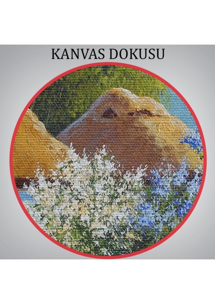 Köy Evi ve Akarsu Dekoratif Kanvas Tablo, Duvar Dekoru 3637