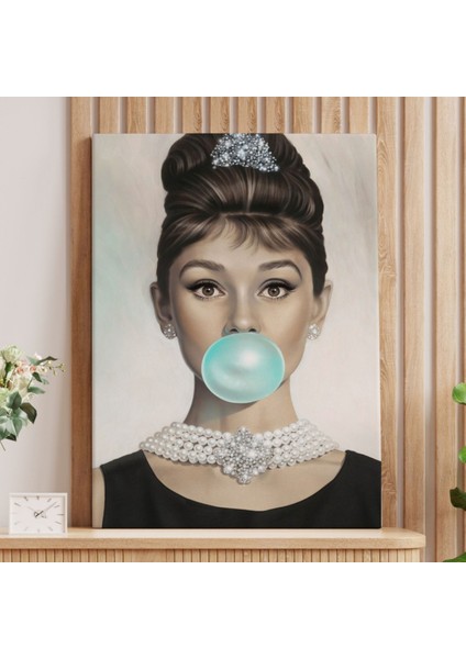 Yeşil Kabarcık Sakızlar Audrey Hepburn 5 Dekoratif Kanvas Tablo, Duvar Dekoru 82 modelleri