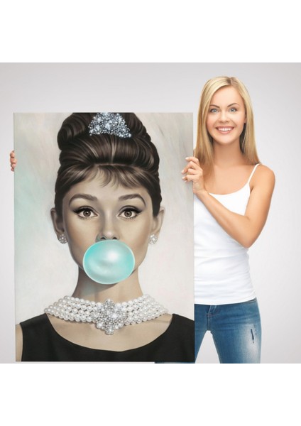 Yeşil Kabarcık Sakızlar Audrey Hepburn 5 Dekoratif Kanvas Tablo, Duvar Dekoru 82 indirimleri