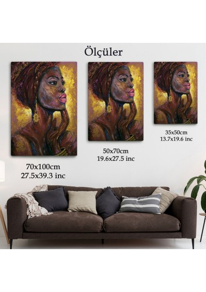 Pop Art Afrikalı Kadın Portresi Dekoratif Kanvas Tablo, Duvar Dekoru 6008 fırsatları
